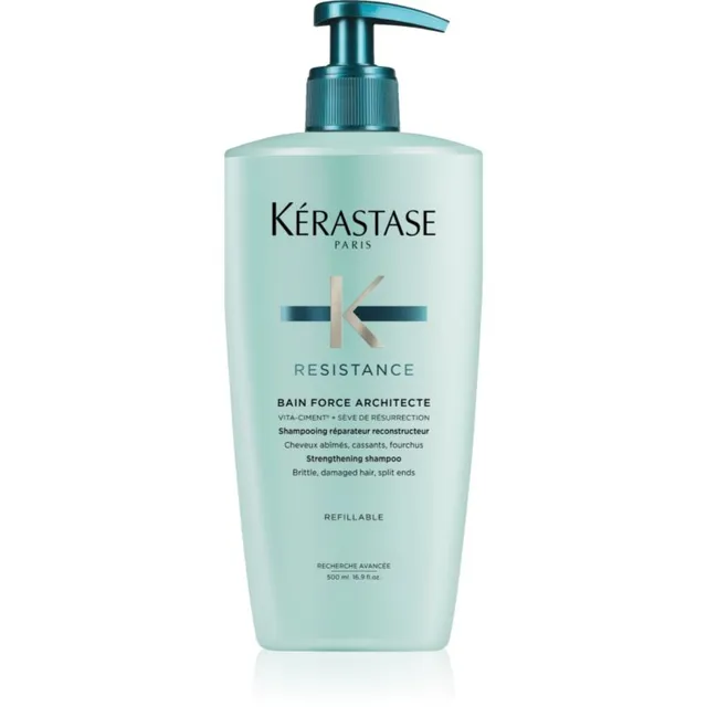 Kérastase Résistance Bain Force Architecte Tugevdav šampoon nõrkadele ja kergelt kahjustatud juustele 500 ml