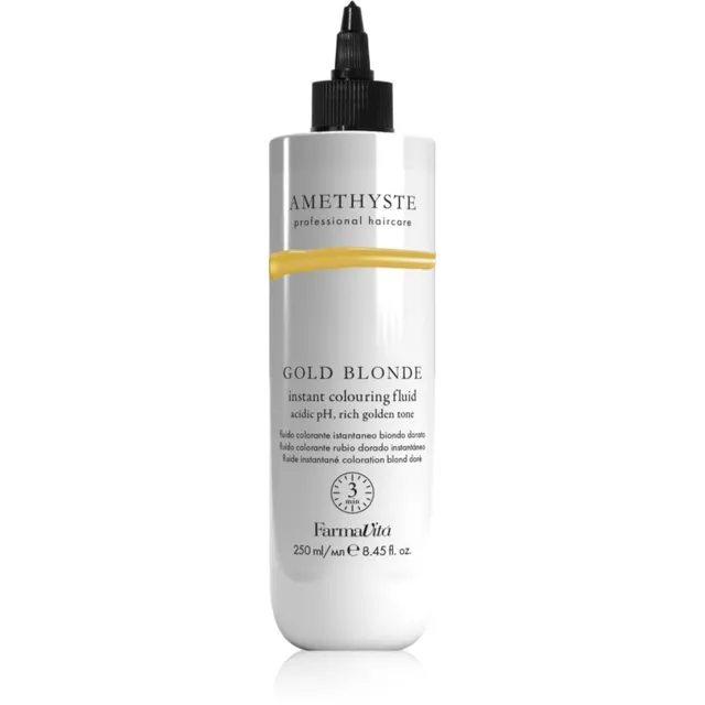 FarmaVita Amethyste Instant Colouring Fluid Kinnistav värvimask blondidele juustele varjund Gold Blonde 250 ml