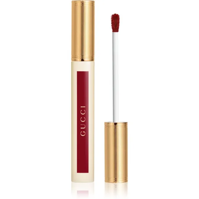 Gucci Gucci Beauty Glow Oil-In-Water Tint Liquid Lipstick läikiv niisutav vedel huulepulk varjund 129 Paula Maple 6.5 ml
