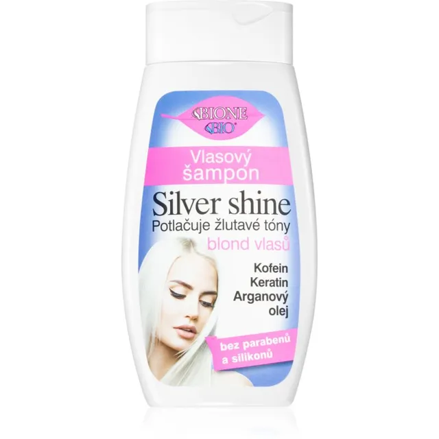 Bione Cosmetics Silver Shine Messingitoone neutraliseeriv šampoon 260 ml