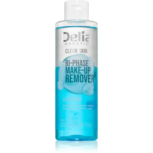Delia Cosmetics Clean Skin Kahefaasiline meigieemaldaja näole ja silmaümbruse piirkonnale 200 ml