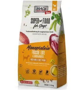 MAC's Mono VÄRSKE PARDILIHA ja BATAADIGA teraviljavaba kuivtoit koertele (Superfood for Dogs Fresh Duck & Sweet Potato)