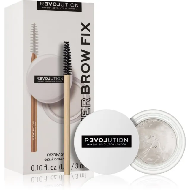 Revolution Relove Power Brow Kulmugeel koos pintsliga / harjaga varjund Clear 3 ml