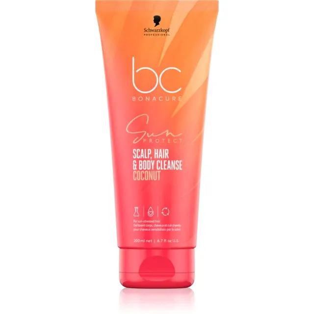 Schwarzkopf Professional BC Bonacure Sun Protect Scalp, Hair & Body Cleanse Dušigeel kaks-ühes 200 ml