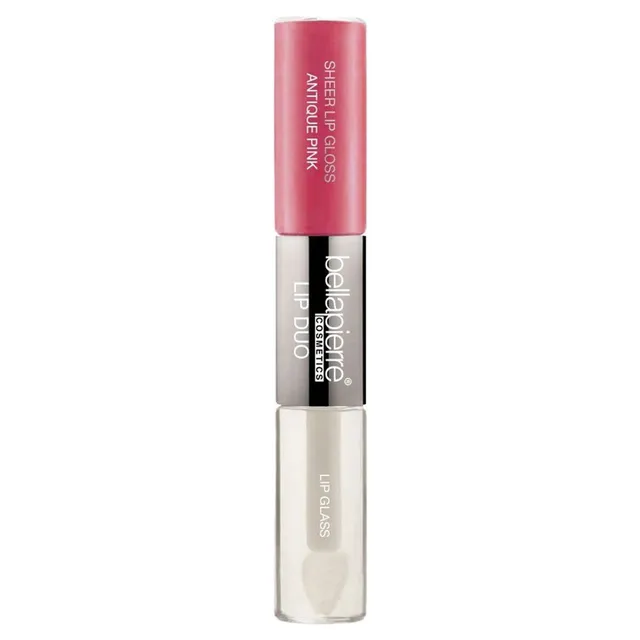 BELLAPIERRE Sheer Lip Gloss & Clear Duo Antique Pink 7ml