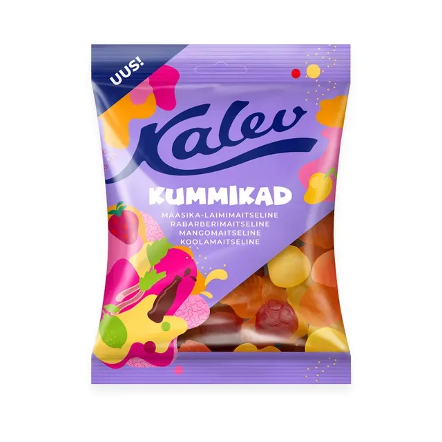 Kummikad rõõmsate kummikommide segu, KALEV, 120 g