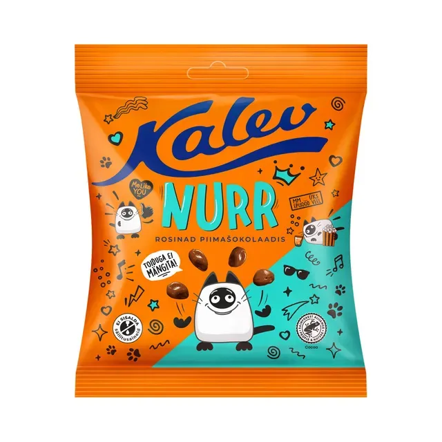 Nurr Krõbinad rosinad piimašokolaadis, KALEV, 150g