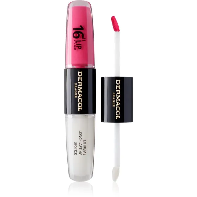 Dermacol 16H Lip Colour Kauapüsiv huulepulk ja huuleläige varjund 18 Cotton Candy 2x4 ml
