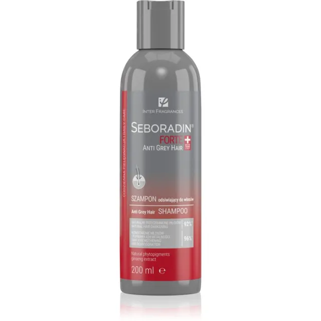 Seboradin Forte Anti Grey Hair Shampoo Šampoon tumedate juuste halliks muutumise ennetamiseks 200 ml