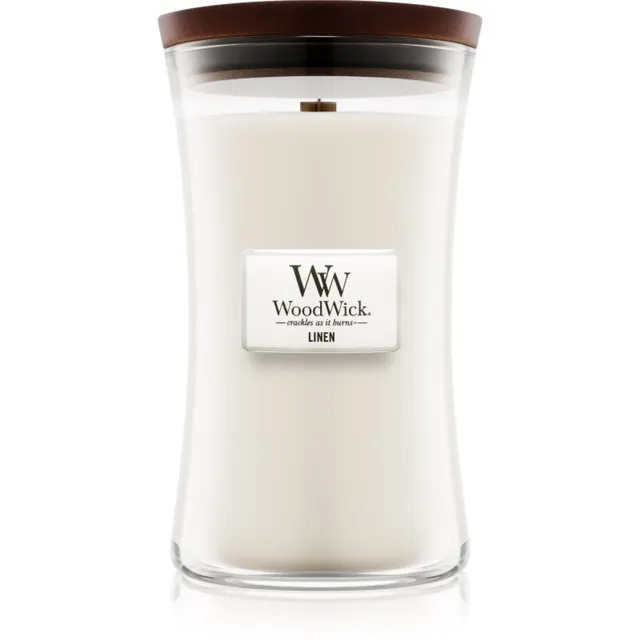 Woodwick Linen lõhnaküünal puidust taht 609.5 g