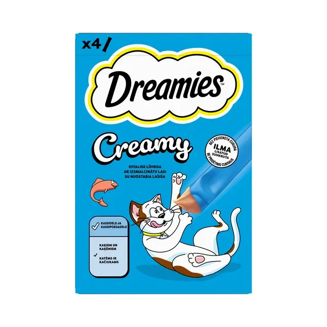 Kassimaius Creamy lõhega 4x10g, DREAMIES, 40g
