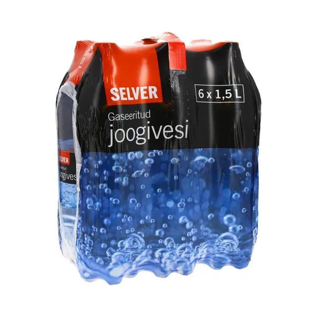 Gaseeritud joogivesi 6-pakk, SELVER, 9 L