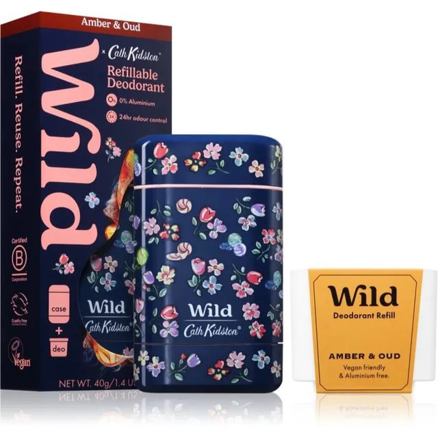 Wild Amber & Oud Marble Ditsy Case Pulkdeodorant koos ümbrisega 40 g