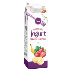 Farmi jogurt maasika-ban.1kg lakt.vaba