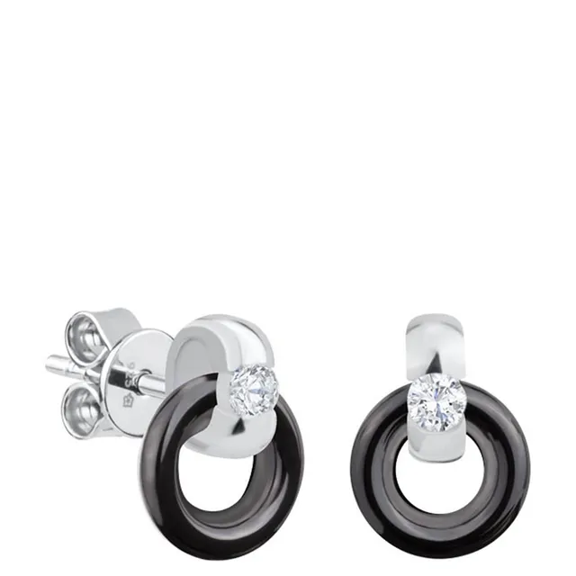 DONDELLA Ceramic Circle Black Earrings 2.41g