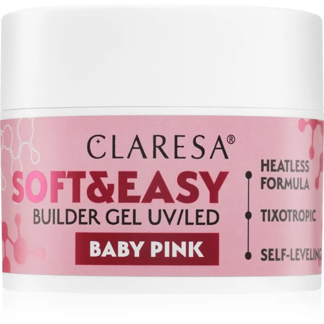 Claresa Soft&Easy Builder Gel Geeli aluskiht küüntele varjund Baby Pink 45 g