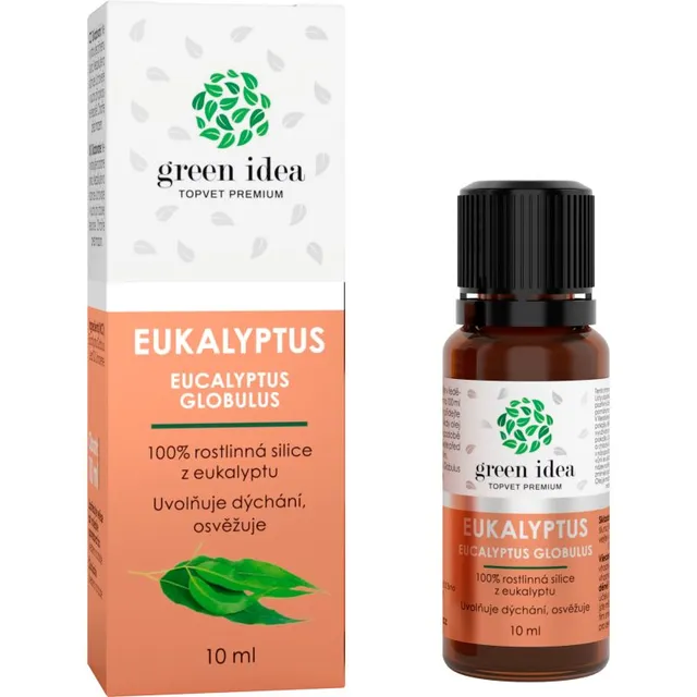 Green Idea Eukalyptus 100% eeterlik õli hingamiselundite normaalse talitluse toetamiseks 10 ml
