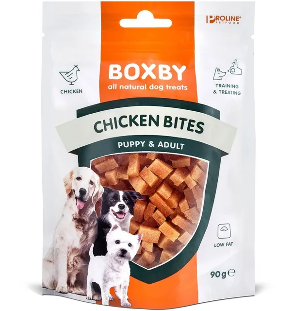 Naturaalne treeningmaius koerale Boxby Chicken Bites, kanalihaga