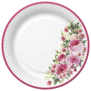 Daisy papptaldrik Roosid 22.7cm 8tk
