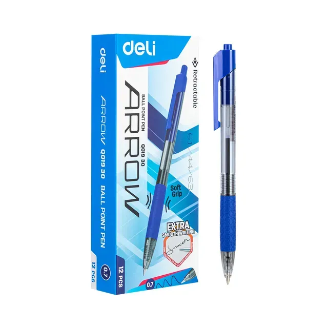 Pastapliiats Arrow SoftGrip 0.7mm nupuga sinine, DELI, 1 tk