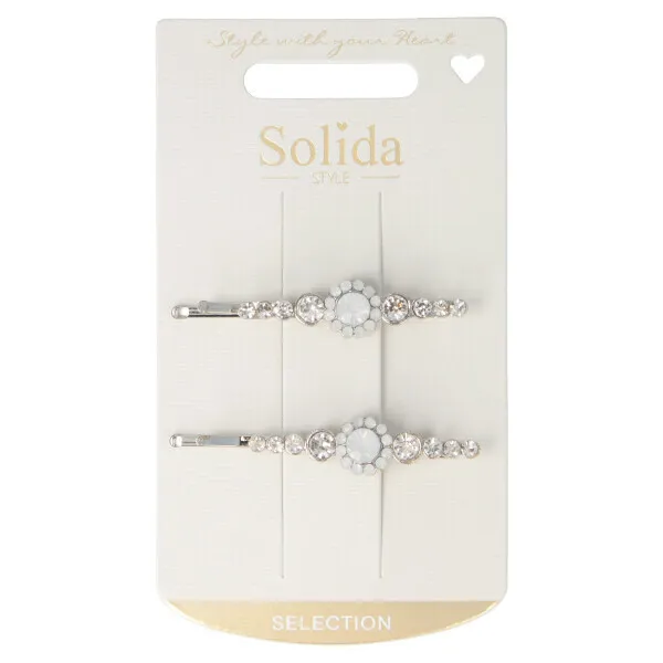 Solida Hair Clip Rhinestone Silver