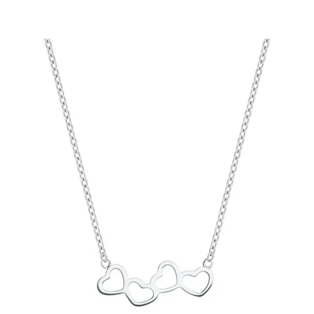 DONDELLA 925 Silver Hearts Necklace 45cm