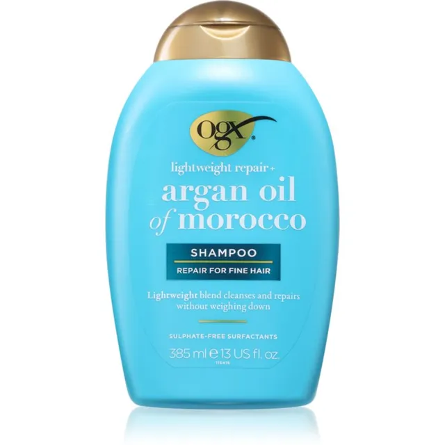 OGX Argan Oil Of Morocco Lightweight Shampoo Šampoon niisutamiseks ja sära andmiseks 385 ml