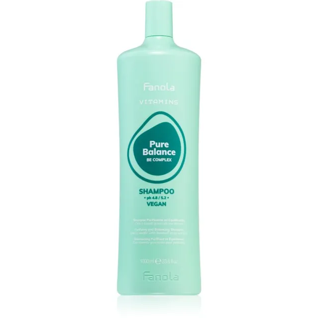 Fanola Vitamins Pure Balance Shampoo Puhastav šampoon rasuse kõõma hoolduseks 1000 ml