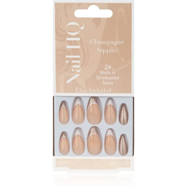 Nail HQ Almond Kunstküüned Sparkling Wine Sippin' 24 tk