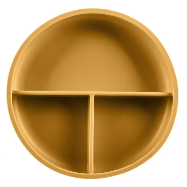 Zopa Silicone Divided Plate sektoriteks jagatud taldrik iminapaga Mustard Yellow 1 tk