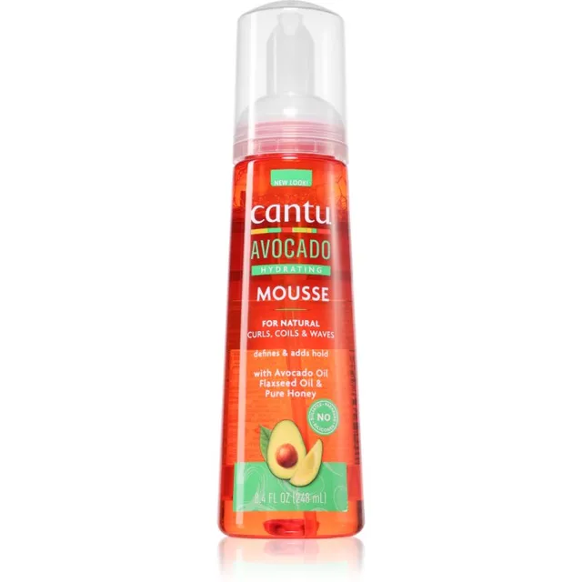 CANTU Avocado Styling Mousse Soengugeel lainelistele ja lokkis juustele 248 ml