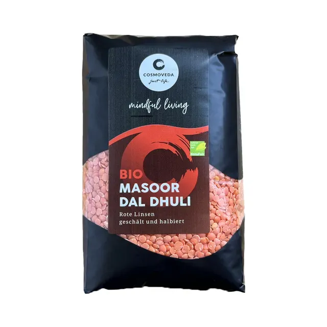 Punased läätsed, poolitatud, COSMOVEDA, 500 g