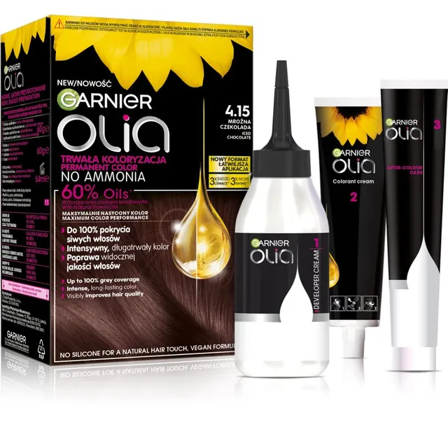 Garnier Olia Big Kit Püsijuuksevärv varjund 4.15 Mroźna Czekolada 1 tk