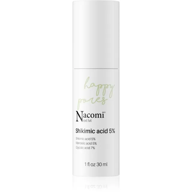 Nacomi Next Level Happy Pores Puhastav koorimine probleemsele ja rasusele nahale Shikimic acid 5% 30 ml