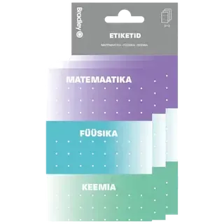 Vihikuetikett 9 tk, mata, füüs, keemia