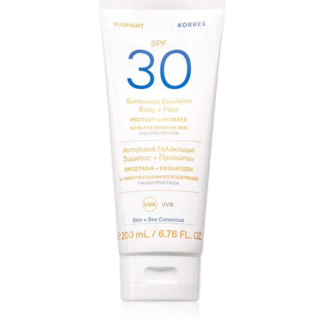 Korres Yoghurt Sunscreen Päevituspiim näole ja kehale SPF 30 200 ml