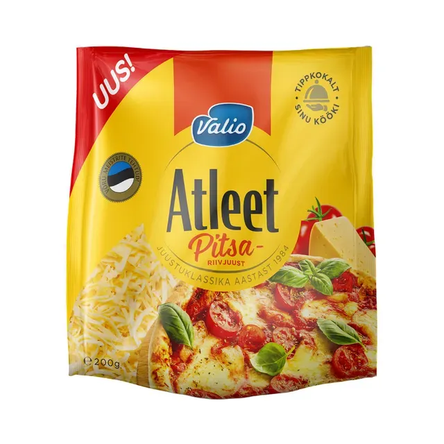 Juust Atleet pitsale 26% riivitud, VALIO, 200 g