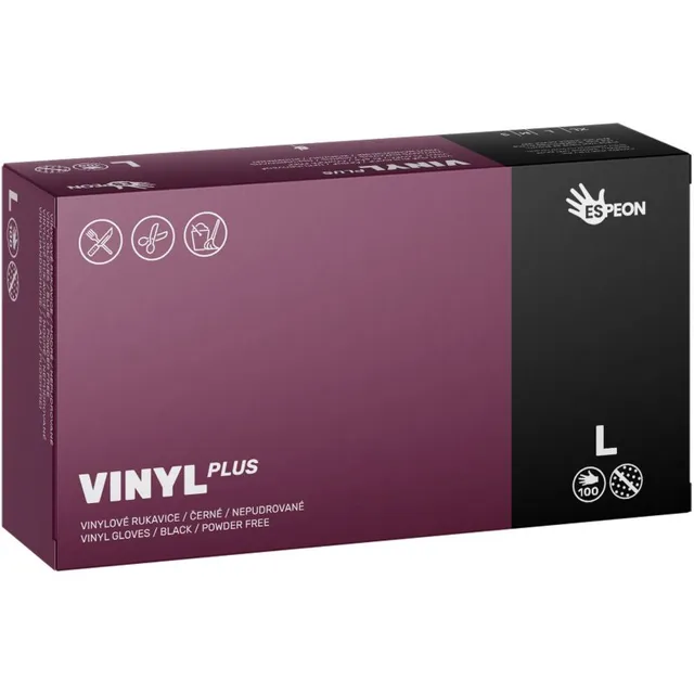 Espeon Vinyl Plus puudrita vinüülkindad suurus L 100 tk
