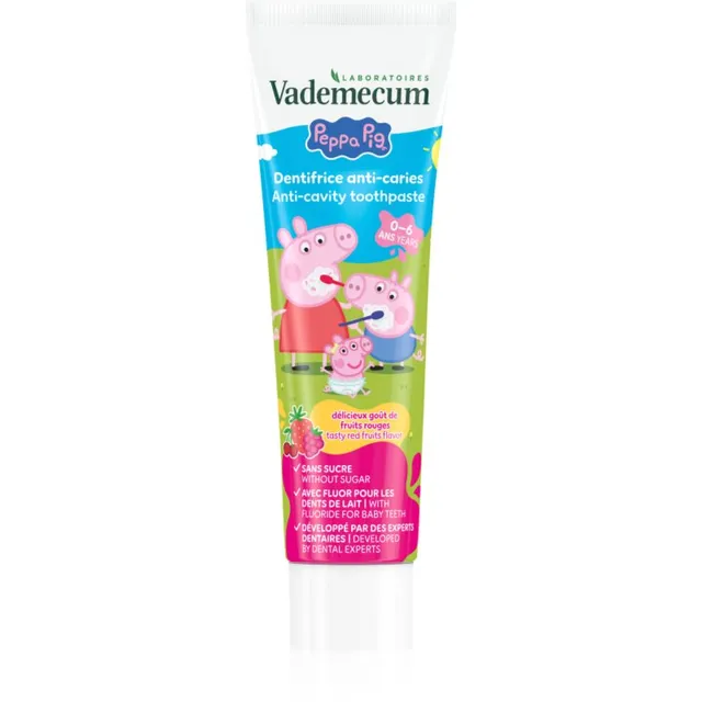 Vademecum Peppa Pig Red Fruit Laste hambapasta 6 kuud kuni 6 aastat 50 ml