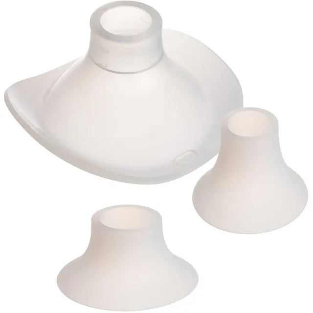 Canpol babies Replacement Silicone Parts for Breast Pumps Flanges & Inserts Set (24/21/19mm) rinnapumba silikoonist varulehter ja -sisedetailid Hands-