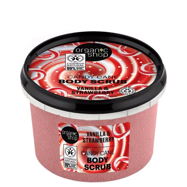 ORGANIC SHOP Vanilla & Strawberry Candy Cane Body Scrub 250ml