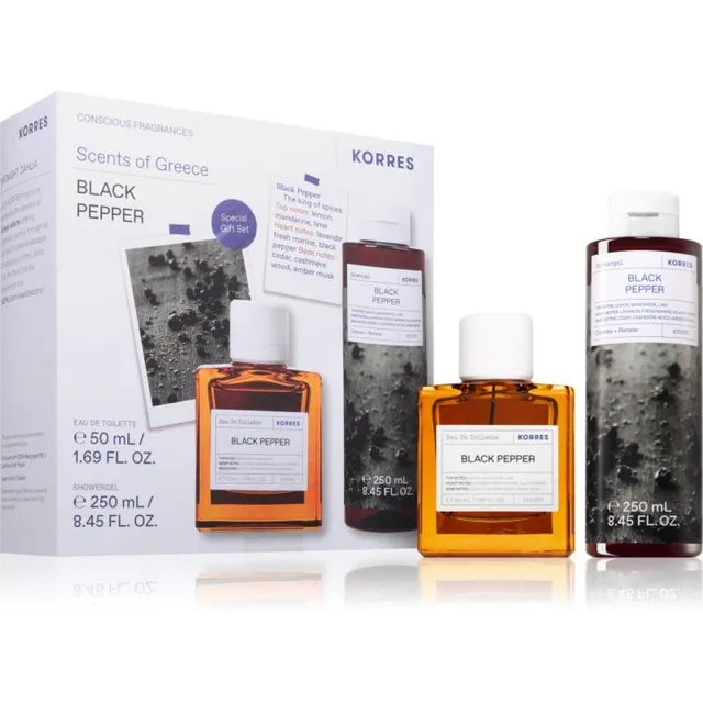 Korres Black Pepper Kinkekomplekt meestele
