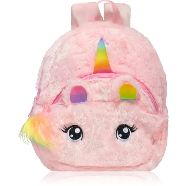 BrushArt KIDS Fluffy unicorn backpack Small laste seljakott Pink (20 x 23 cm) 1 tk