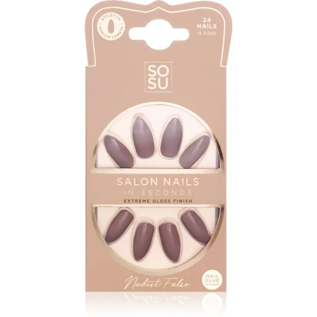 SOSU Cosmetics Salon Nails Kunstküüned varjund Nudist 24 tk