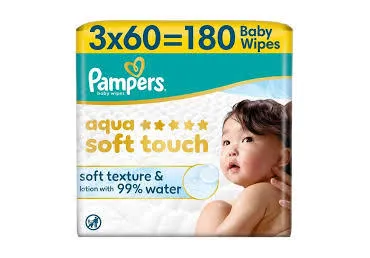 Niisk.salvr.PAMPERS AquaSoftTouch,3x60tk