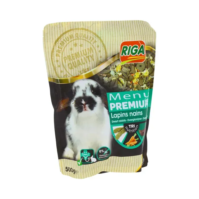 Täisväärtuslik küülikusööt vitamiinidega, RIGA PREMIUM, 500 g
