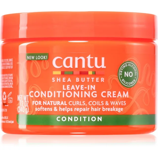 CANTU Shea Butter Leave-In Conditioning Cream Juustesse jäetav palsam lainelistele ja lokkis juustele 340 g