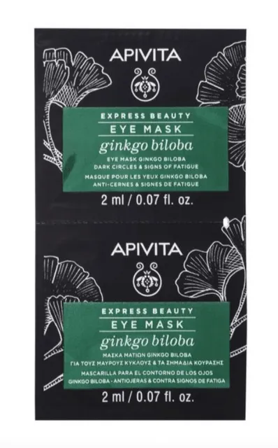 Apivita Express Beauty silmamask tumedatele silmaalustele hõlmikpuuekstraktiga 2x2ml