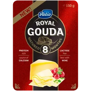 Viilujuust Royal Gouda Black laktoosivaba, VALIO, 150 g