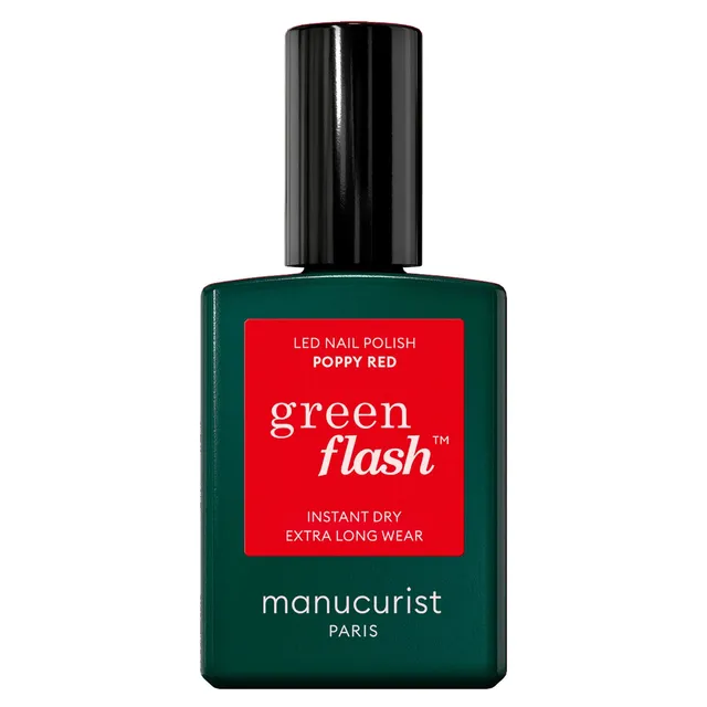 MANUCURIST Green Flash Led Nail Polish Poppy Red 15ml